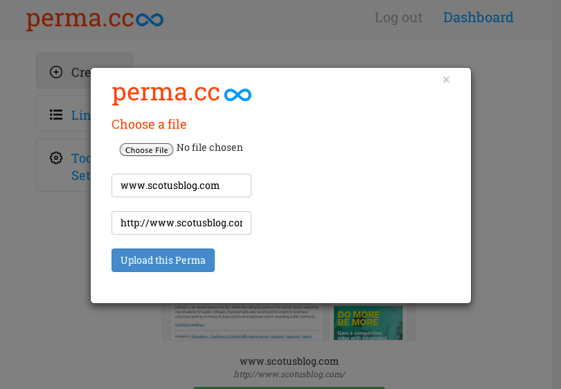 A screenshot of the upload your own window.